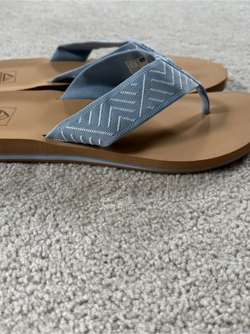 Reef Womens Light Blue Flip Flop Sandals Spring Woven Cushion Comfort Size 10